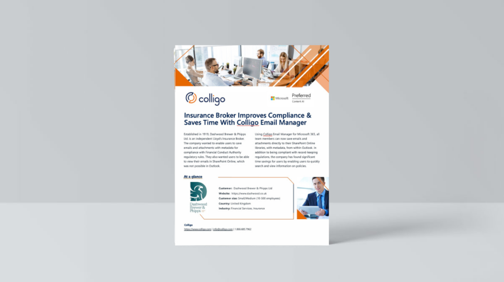 Dashwood Case Study, Colligo Email Manager - Image